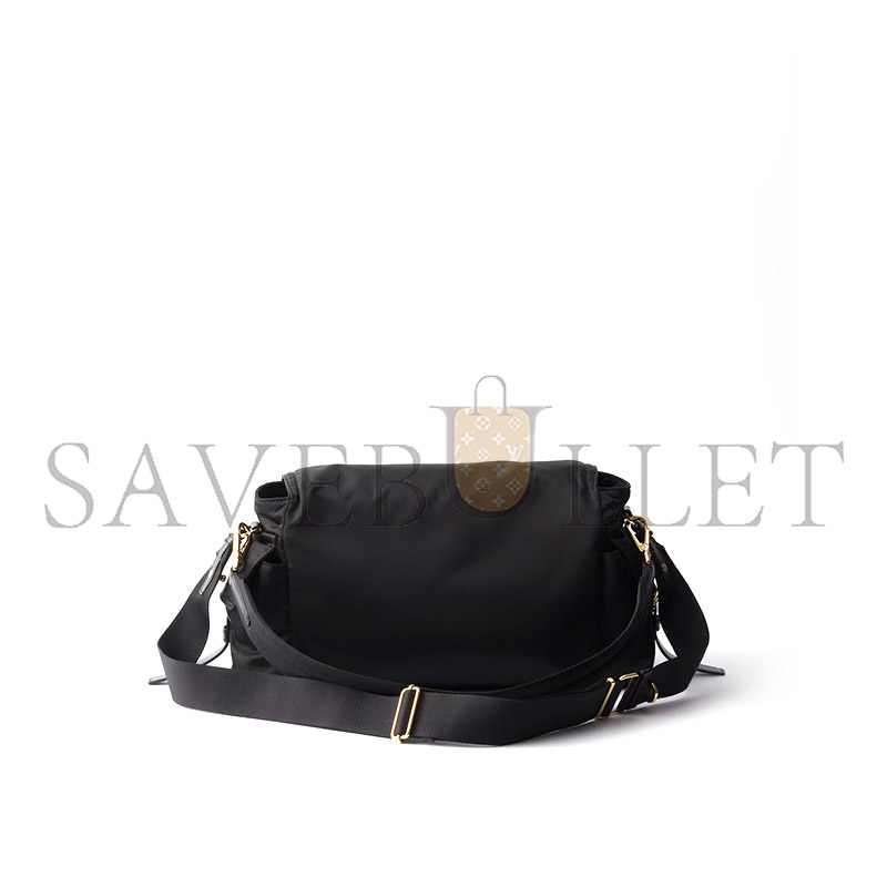 PRADA EXPLORE LARGE RE-NYLON SHOULDER BAG WITH FLAP 1BD391 (37.5*19*12cm) 